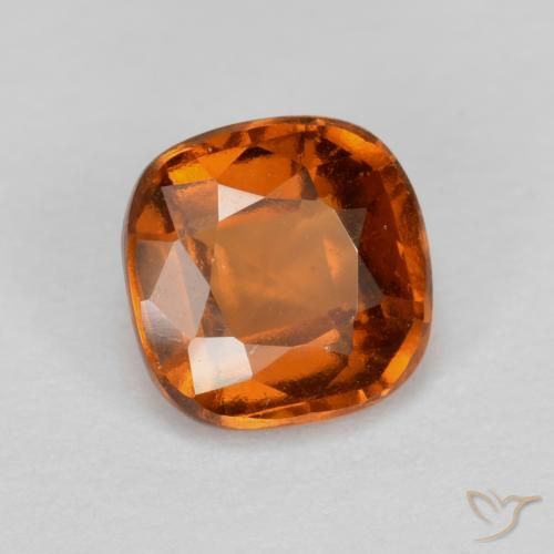 granada hessonita laranja avermelhado Natural 1.26ct, Almofada, VS-SI