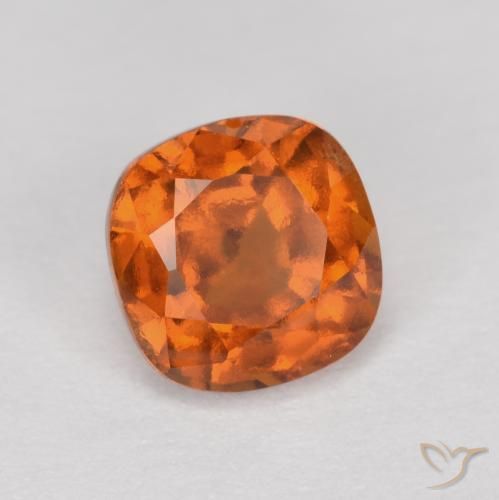 granada hessonita Laranja Profundo Natural 1.44ct, Almofada, VS-SI