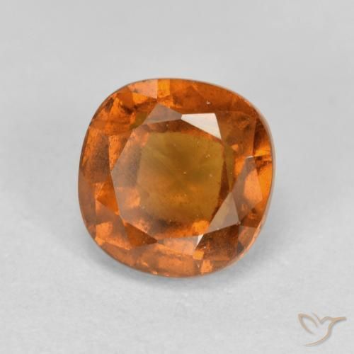 granada hessonita Laranja Profundo Natural 1.29ct, Almofada, VS-SI