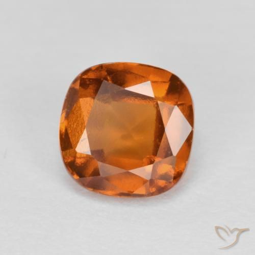 granada hessonita Laranja Profundo Natural 1.30ct, Almofada, VS-SI