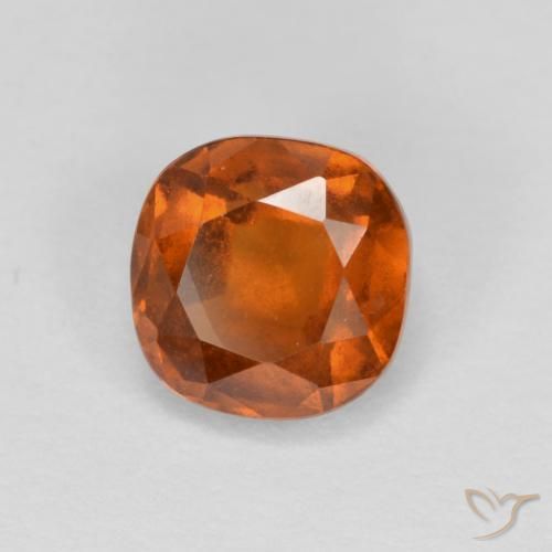granada hessonita Laranja Profundo Natural 1.39ct, Almofada, VS-SI