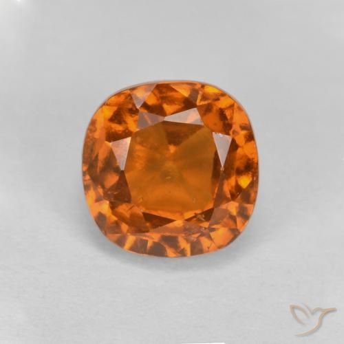 1.56ct Natural Laranja Profundo granada hessonita, Almofada, VS-SI