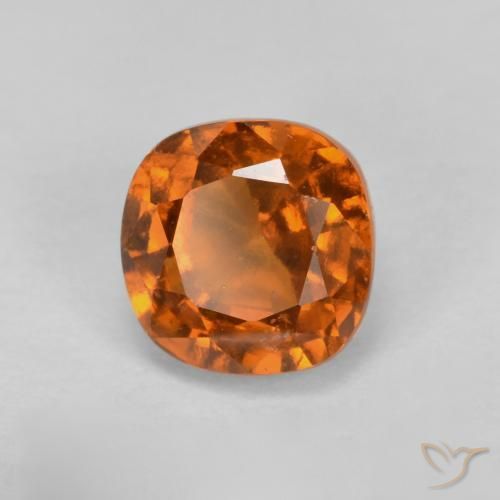 granada hessonita Laranja Profundo Natural 1.56ct, Almofada, VS-SI