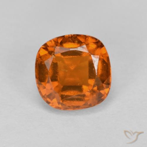 1.50ct Natural Laranja médio-escuro granada hessonita, Almofada, VS-SI