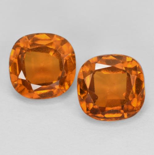 Pedras preciosas de granada hessonita laranja natural de 2,63 ct, almofada cortada, VS-SI