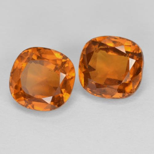 Pedras preciosas de granada hessonita laranja natural de 2,63 ct, almofada cortada, VS-SI
