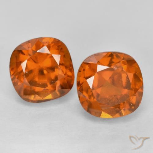 Pedras preciosas de granada hessonita Laranja Profundo natural de 3.34 ct, Almofada, VS-SI