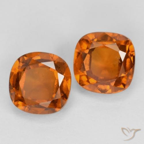Pedras preciosas de granada hessonita Laranja Profundo natural de 2.83 ct, Almofada, VS-SI