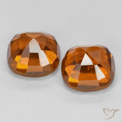Pedras preciosas de granada hessonita Laranja Profundo natural de 2.83 ct, Almofada, VS-SI
