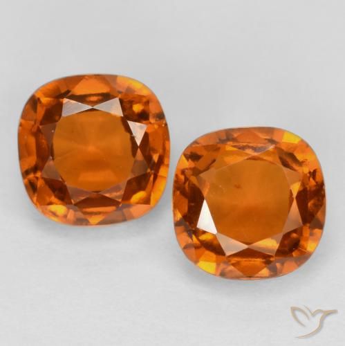 2.84ctw Natural Laranja Profundo granada hessonita, Almofada, VS-SI