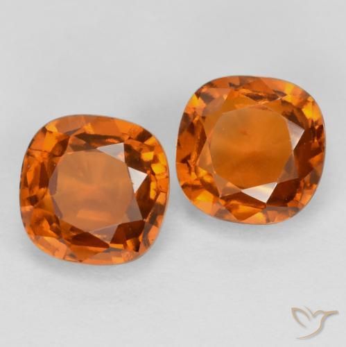 Pedras preciosas de granada hessonita Laranja Profundo natural de 2.84 ct, Almofada, VS-SI