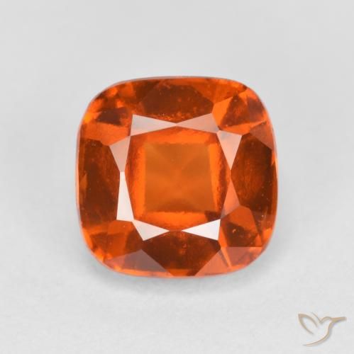 granada hessonita Laranja Médio Natural 2.18ct, Almofada, VVS-VS
