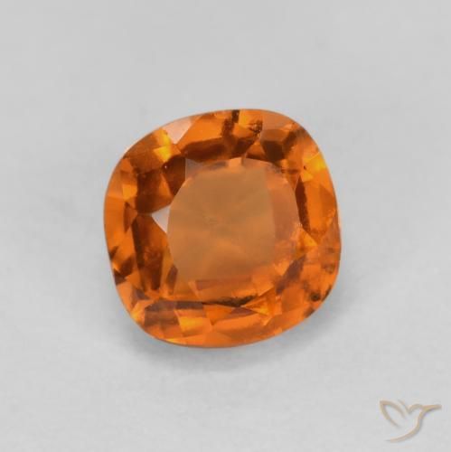 granada hessonita Laranja acastanhado Natural 0.96ct, Almofada, SI