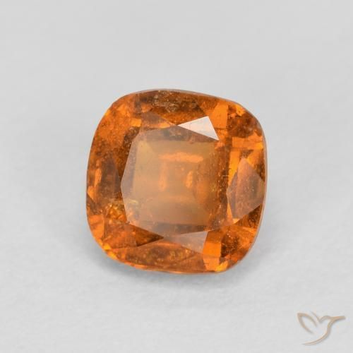 granada hessonita Laranja Profundo Natural 0.86ct, Almofada, SI