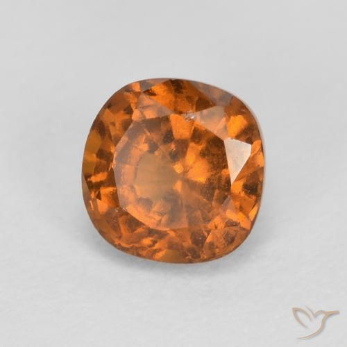 granada hessonita Laranja Profundo Natural 0.90ct, Almofada, SI