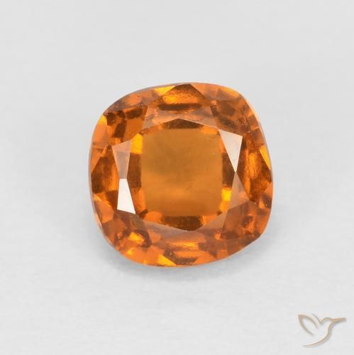 granada hessonita Laranja amarelado Natural 0.92ct, Almofada, SI