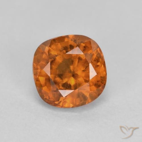 0.87ct Natural Laranja médio-escuro granada hessonita, Almofada, SI