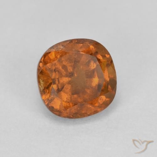 granada hessonita Laranja Profundo Natural 0.93ct, Almofada, SI