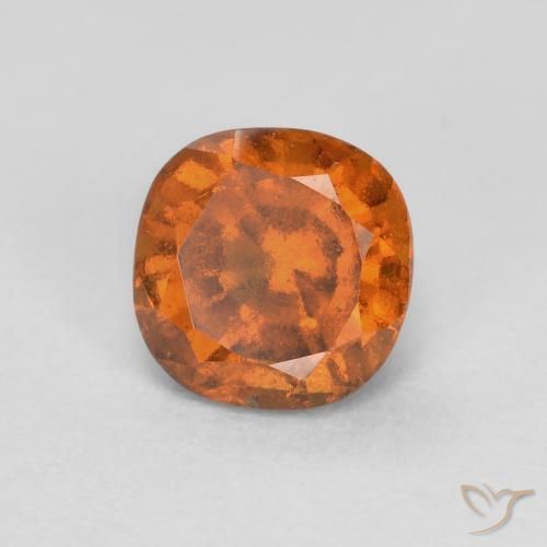 granada hessonita Laranja médio-escuro Natural 0.88ct, Almofada, SI