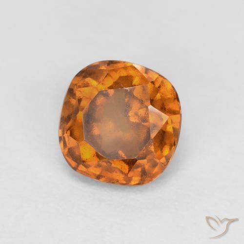 granada hessonita Laranja amarelado Natural 0.82ct, Almofada, SI