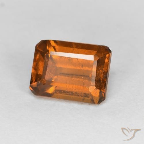 granada hessonita Laranja Médio Natural 1.25ct, Corte Octógono / Esmeralda, VS-SI