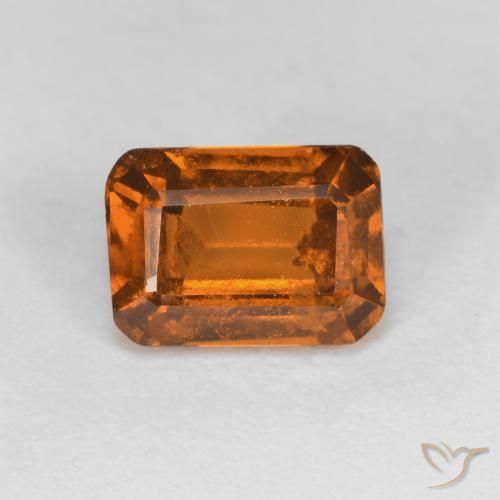 1.33ct Natural âmbar laranja granada hessonita, Corte Esmeralda, VS-SI