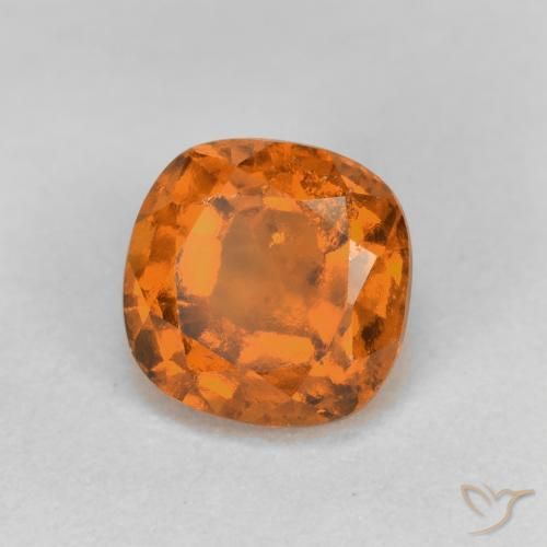 granada hessonita Laranja Profundo Natural 1.45ct, Almofada, VS-SI