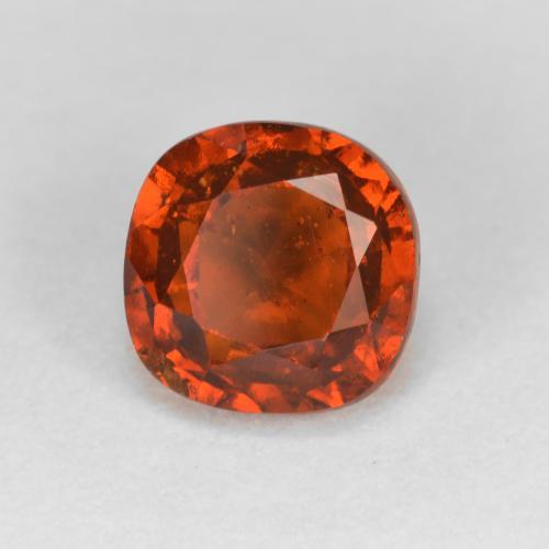 Granada hessonita laranja natural 1,52ct, almofada cortada, VS-SI