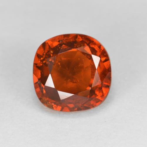 Granada hessonita laranja natural 1,52ct, almofada cortada, VS-SI