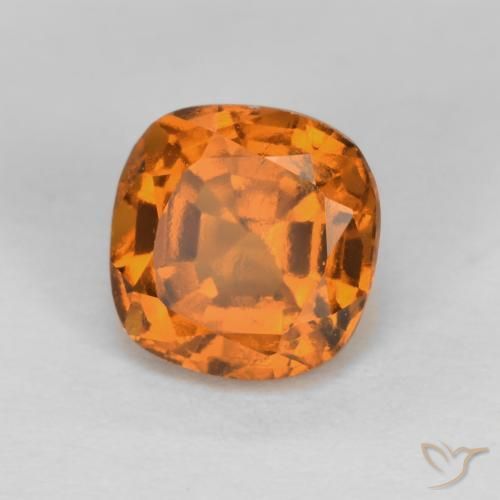 granada hessonita damasco laranja Natural 1.40ct, Almofada, VS-SI
