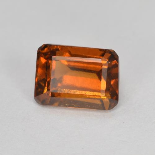Granada hessonita laranja natural 1,51ct, corte esmeralda, VS