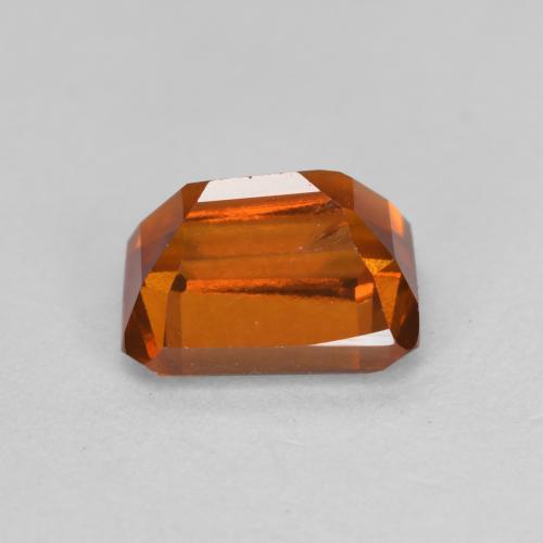 Granada hessonita laranja natural 1,51ct, corte esmeralda, VS