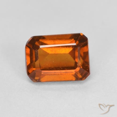 1.60ct Natural Laranja Profundo granada hessonita, Corte Esmeralda, VS