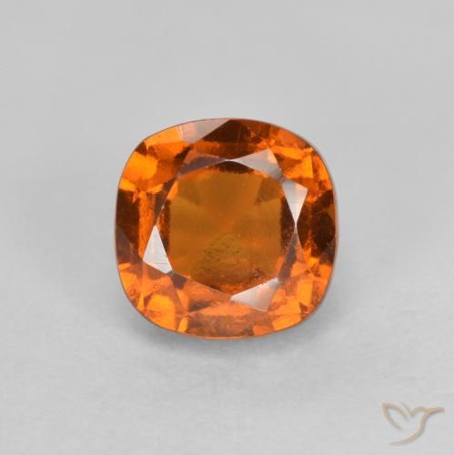 1.65ct Natural Laranja médio-escuro granada hessonita, Almofada, VS