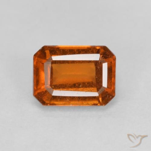 1.41ct Natural Laranja médio-escuro granada hessonita, Corte Esmeralda, VS