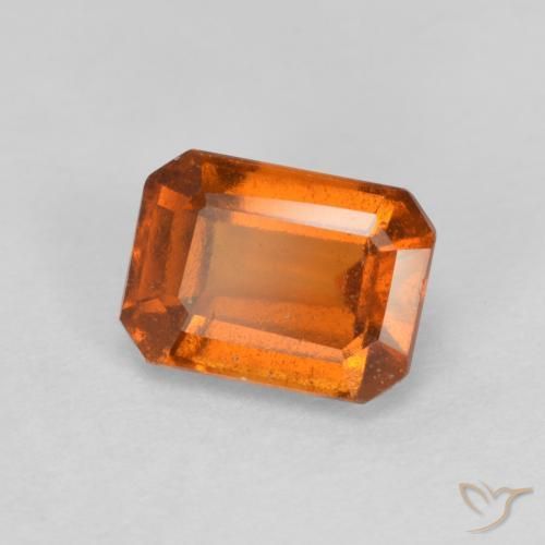 granada hessonita Laranja médio-escuro Natural 1.41ct, Corte Octógono / Esmeralda, VS