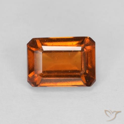 1.50ct Natural âmbar laranja granada hessonita, Corte Esmeralda, VS
