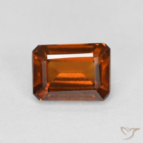 granada hessonita Laranja Médio Natural 1.44ct, Corte Octógono / Esmeralda, VS
