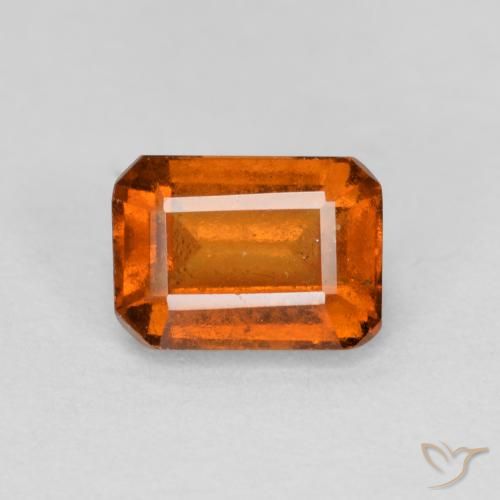 1.46ct Natural Laranja Profundo granada hessonita, Corte Esmeralda, VS