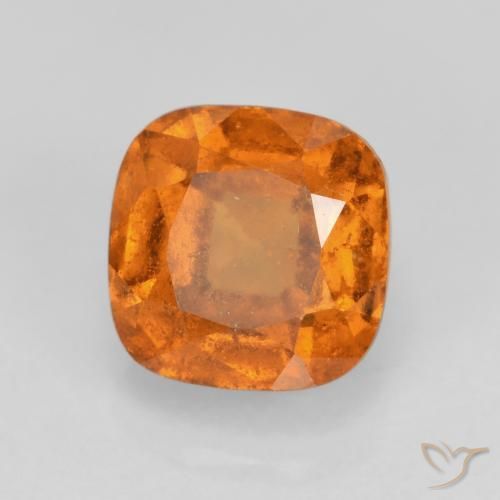 granada hessonita Laranja amarelado Natural 1.52ct, Almofada, VS-SI