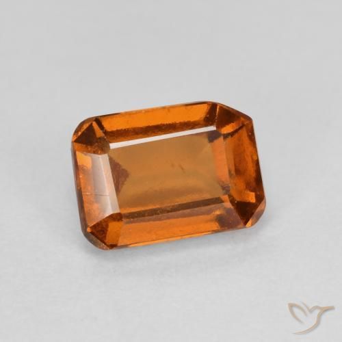 granada hessonita Laranja médio-escuro Natural 1.44ct, Corte Octógono / Esmeralda, VS-SI