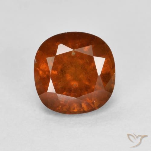 1.24ct Natural Laranja escuro granada hessonita, Almofada, VS-SI