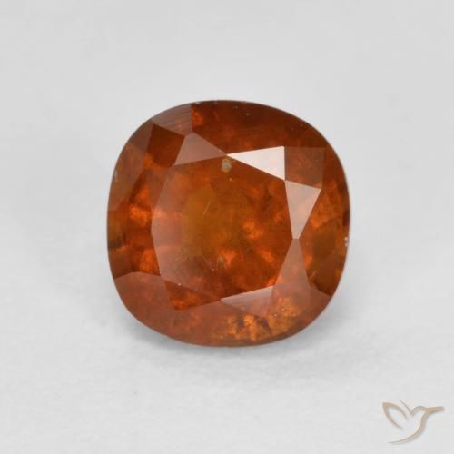 granada hessonita Laranja escuro Natural 1.24ct, Almofada, VS-SI