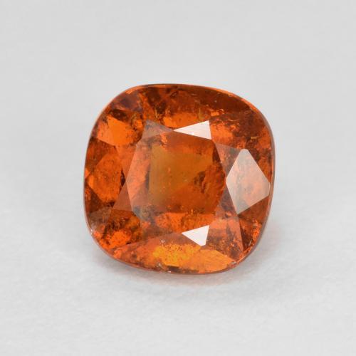 Granada Hessonita âmbar laranja Natural 1.47ct, Almofada cortada, VS-SI