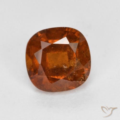 granada hessonita Laranja Profundo Natural 1.34ct, Almofada, VS-SI