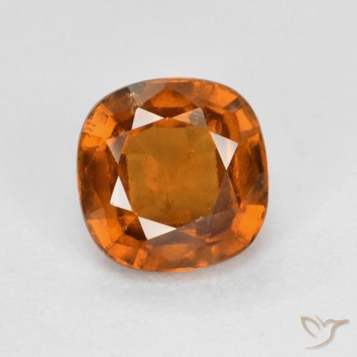 1.37ct Natural Laranja médio-escuro granada hessonita, Almofada, VS-SI