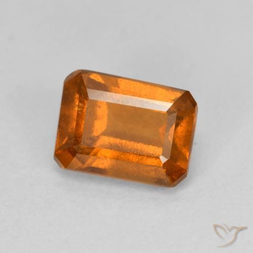 granada hessonita Laranja médio-escuro Natural 1.43ct, Corte Octógono / Esmeralda, VS-SI