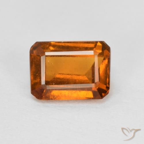 1.28ct Natural Laranja amarelado granada hessonita, Corte Esmeralda, VS-SI