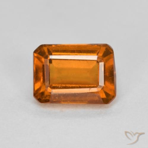 granada hessonita Laranja médio-escuro Natural 1.42ct, Corte Octógono / Esmeralda, VS