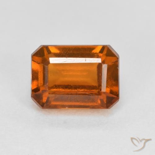 granada hessonita laranja avermelhado Natural 1.71ct, Corte Octógono / Esmeralda, VS